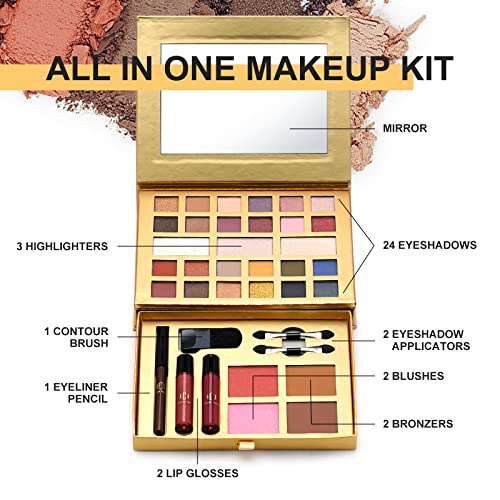 Ultimate Makeup Kit for Women, Teens & Beginners: 24 Eyeshadows, Lip Glosses & More