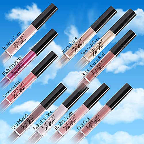 Ellen Tracy Shimmery Lip Gloss Set - 10pcs for Women and Girls