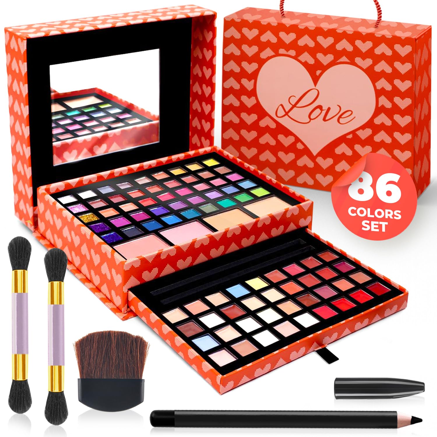 Teen Girls Makeup Kit - 86 Color Starter Set - Real & Washable
