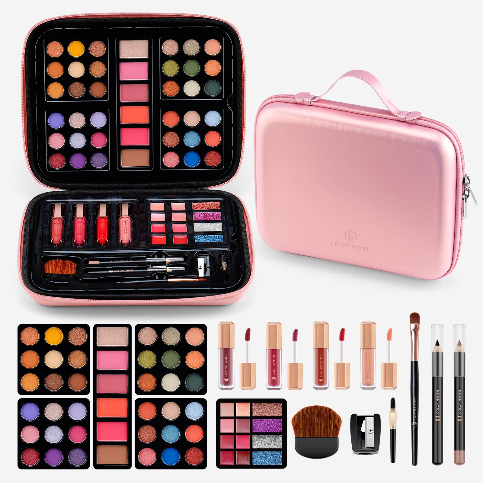 Reusable Pink Handbag with All-In-One Makeup Sets for Teens